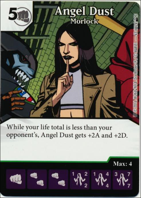 Marvel Dice Masters Deadpool card 43 Angel Dust: Morlock