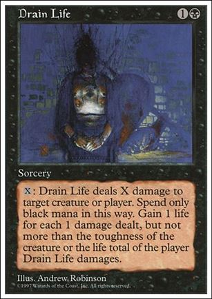 Magic the Gathering: 5th Edition (Base Set) card 156 Drain Life