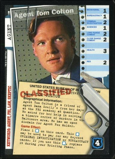 X-Files: The Truth Is Out There (Base Set) card XF97-0176v2 Agent Tom Colton