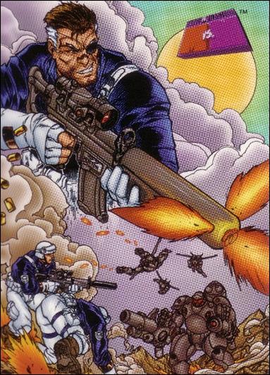Marvel vs WildStorm (Base Set) card 75 Nick Fury vs. Black Razors