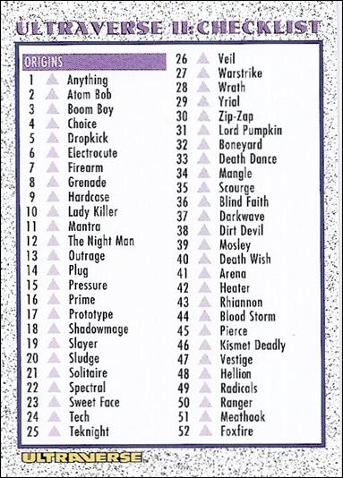 Ultraverse: Series 2 (Base Set) card 90 Checklist