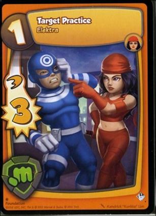 Super Hero Squad (Base Set) card 65 Target Practice - Elektra