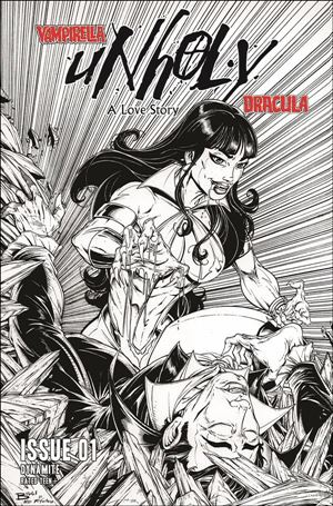 Vampirella/Dracula: Unholy issue 1-K Jason Biggs 1:11 Black & White Cover