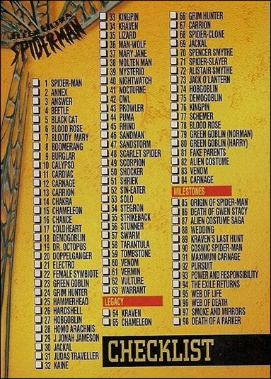 Fleer Ultra Spider-Man (Base Set) card 150 Checklist