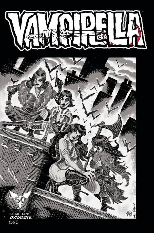 Vampirella (2019) issue 25-Q Ken Haeser 1:11 Black & White Cover