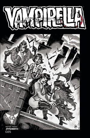 Vampirella (2019) issue 25-Q Ken Haeser 1:11 Black & White Cover