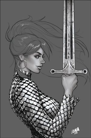 Immortal Red Sonja issue 2-L David Nakayama 1:11 Black & White Virgin Cover