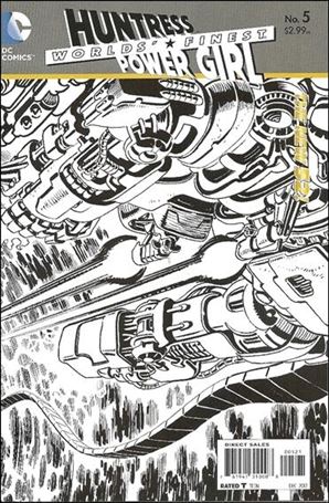 Worlds' Finest (2012)  issue 5-B Wraparound 1:25 Black and White Cover