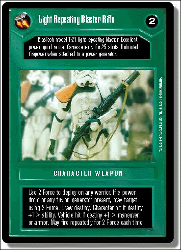 Star Wars: Premiere Limited (Base Set) card 158 Light Repeating Blaster Rifle