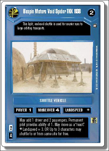 Star Wars: A New Hope Revised (Base Set) card 75 Bespin Motors Void Spider THX 1138