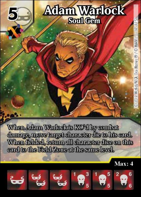 Marvel Dice Masters  Avengers Infinity Gauntlet card 97 Adam Warlock: Soul Gem