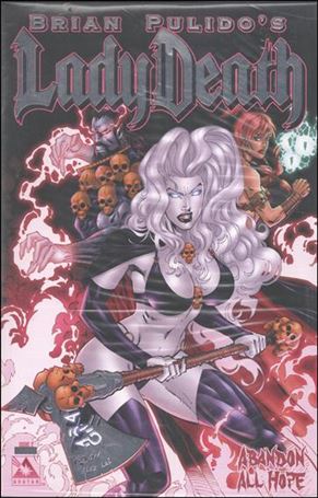 Brian Pulido's Lady Death: Abandon All Hope issue 2-I Platinum Foil Cover Polybagged with COA 1/1150