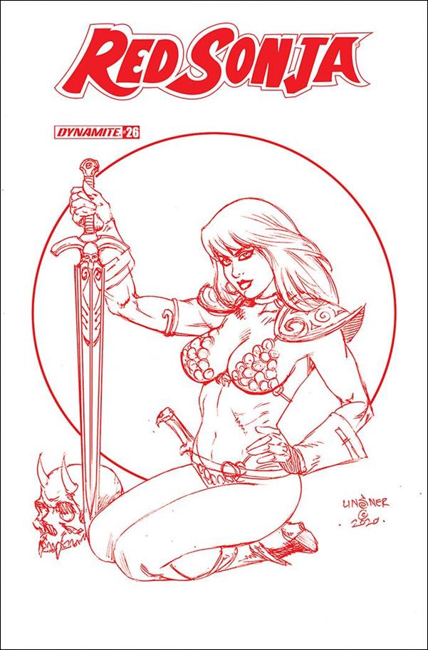 Red Sonja (2019) issue 26-N Joseph Michael Linsner 1:25 Red Line Art Cover
