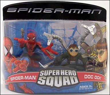 Spider-Man Super Hero Squad  figure 5 Spider-Man (Webslinging) and Doc Ock (Olive Coat)