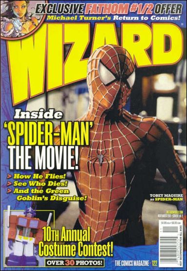 Wizard: The Comics Magazine issue 122 Spider-Man Movie Photo Cover