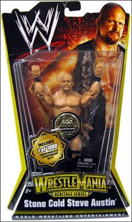 WWE: Wrestlemania Heritage (Series 1) figure 5-B Stone Cold Steve Austin (Wrestlemania XVII) w/Belt