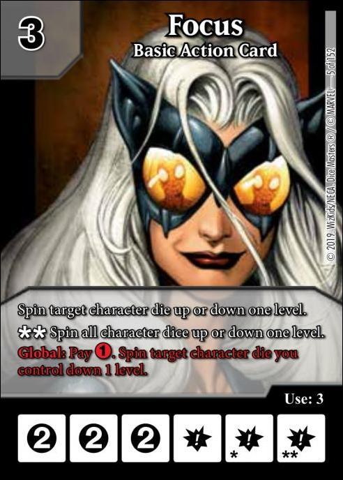 Marvel Dice Masters  Avengers Infinity Gauntlet card 5 Focus: Basic Action Card