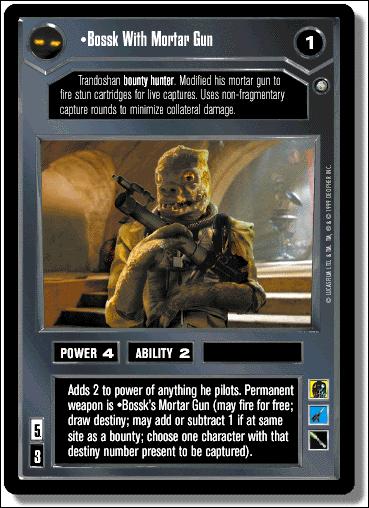 Star Wars: Enhanced Jabba's Palace (Base Set) card 1 Bossk With Mortar Gun