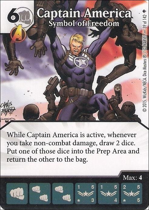 Marvel Dice Masters Age of Ultron  card 39 Captain America: Symbol of Freedom