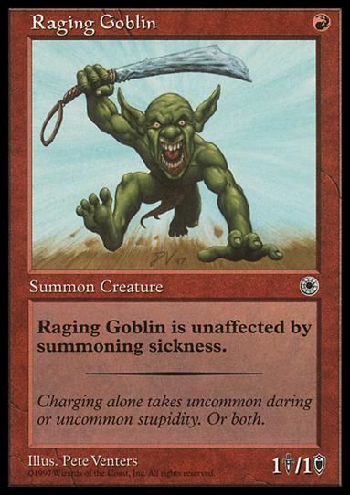Magic the Gathering: Portal (Base Set) card 145-B Raging Goblin