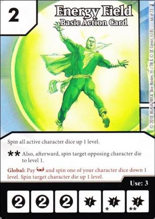DC Comics Dice Masters Justice card 66 Energy Field: Basic Action Card 