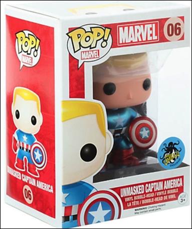 POP! Marvel figure 06-D Unmasked Captain America (Metallic) 