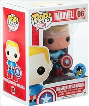 POP! Marvel figure 06-D Unmasked Captain America (Metallic) 