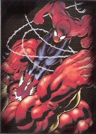 Marvel Heroes and Villains (Base Set) card 58 Spider-Man vs Red Hulk
