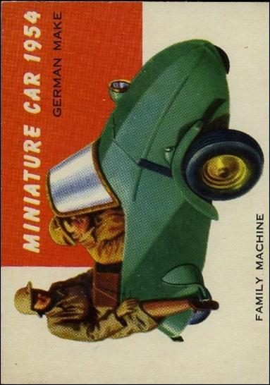 World on Wheels (Base Set) card 165-B Miniature Car 1954 (Blue Back)