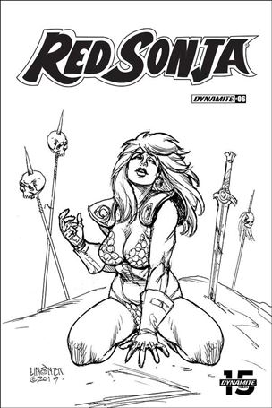 Red Sonja (2019) issue 6-H Joseph Michael Linsner 1:30 Black & White Cover