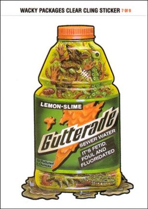 Wacky Packages All-New: Series 1 (Cling Subset) card 7 Gutterade