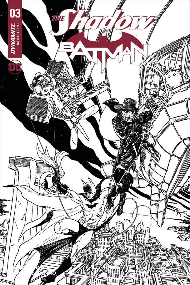 Shadow / Batman issue 3-J Michael William Kaluta 1:50 Black and White Cover