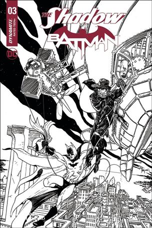 Shadow / Batman issue 3-J Michael William Kaluta 1:50 Black and White Cover