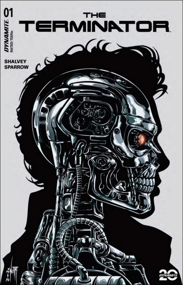 Terminator (2024) issue 1-ZD Jordan Noir Retailer Excl. B&W Metal Cover 1/13