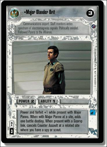 Star Wars: Death Star II Limited (Base Set) card 117 Major Olander Brit