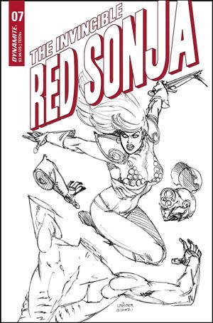 Invincible Red Sonja issue 7-P Joseph Michael Linsner 1:25 Black & White Cover