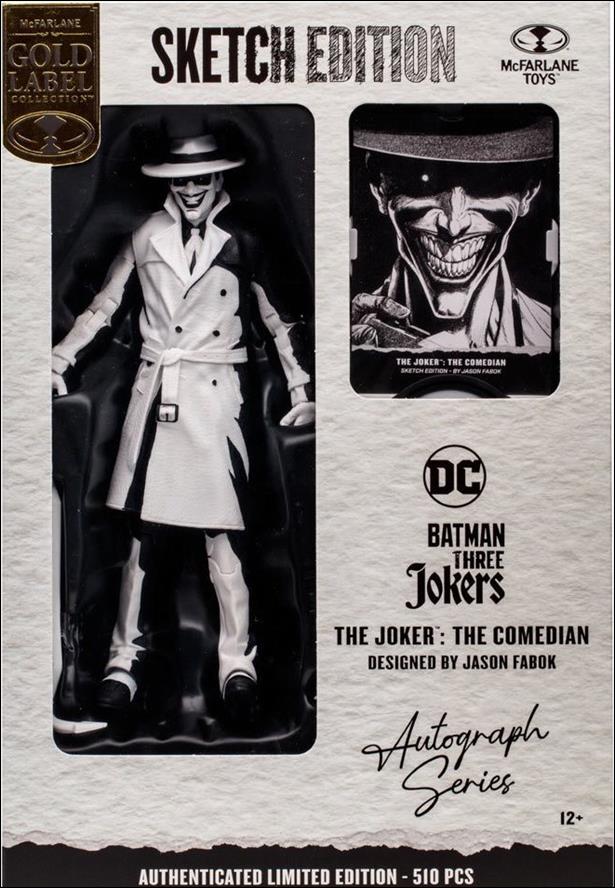 McFarlane DC Multiverse (Gold Label) issue NN 67-B Joker -The Comedian (Jason Fabok Sketch Autograph 