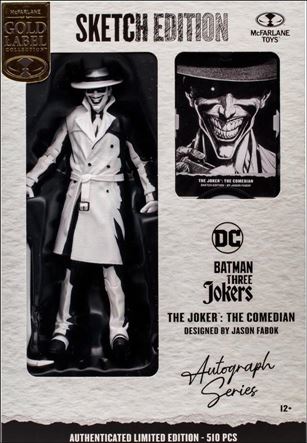 McFarlane DC Multiverse (Gold Label) issue NN 67-B Joker -The Comedian (Jason Fabok Sketch Autograph 