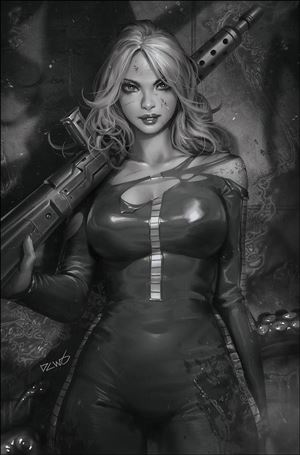 Barbarella (2021) issue 2-N Derrick Chew 1:30 Black & White Virgin Cover