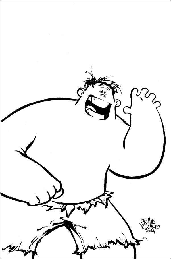 Incredible Hulk (2023) issue 13-D Skottie Young "Big Marvels" 1:50 B&W Virgin Cover