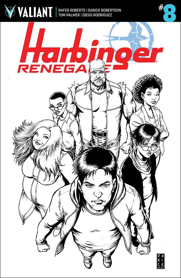 Harbinger: Renegade issue 8-E Darick Robertson 1:50 Black and White Sketch Cover