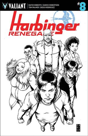 Harbinger: Renegade issue 8-E Darick Robertson 1:50 Black and White Sketch Cover