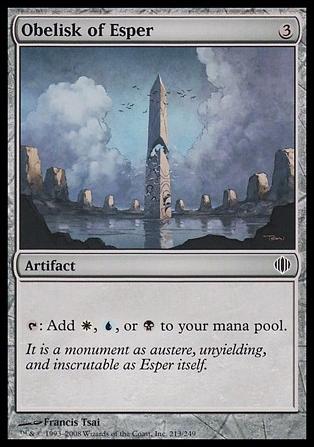 Magic the Gathering: Shards of Alara (Base Set) card 213 Obelisk of Esper