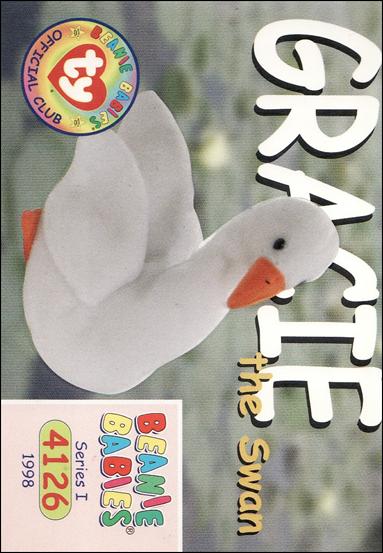 Beanie Babies Series 1 (Base Set) card 82 Gracie the Swan