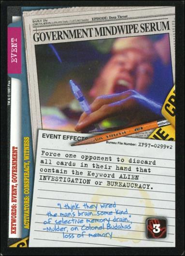 X-Files: The Truth Is Out There (Base Set) card XF97-0299v2 Government Mindwipe Serum