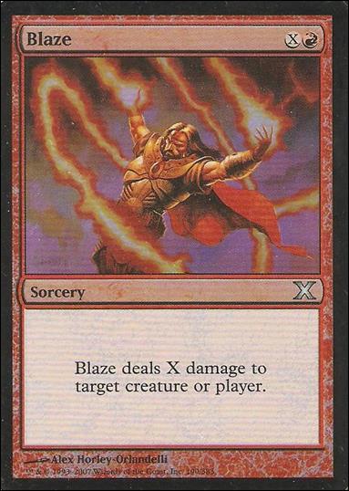 Magic the Gathering: 10th Edition (Base Set) card 190-B Blaze (Foil)