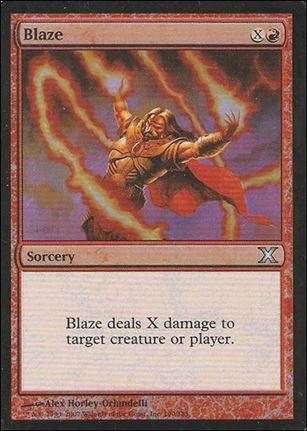 Magic the Gathering: 10th Edition (Base Set) card 190-B Blaze (Foil)