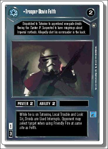 Star Wars: A New Hope Revised (Base Set) card 28 Trooper Davin Felth