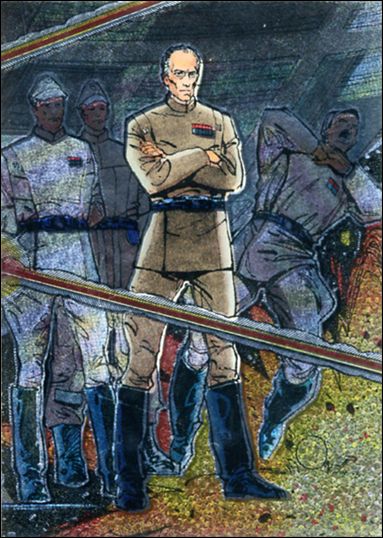 Star Wars Galaxy: Series 2 (Foil Subset) card 7 Grand Moff Tarkin - Etched Foil