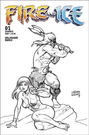 Fire and Ice issue 1-H Joseph Michael Linsner 1:15 Line Art Cover